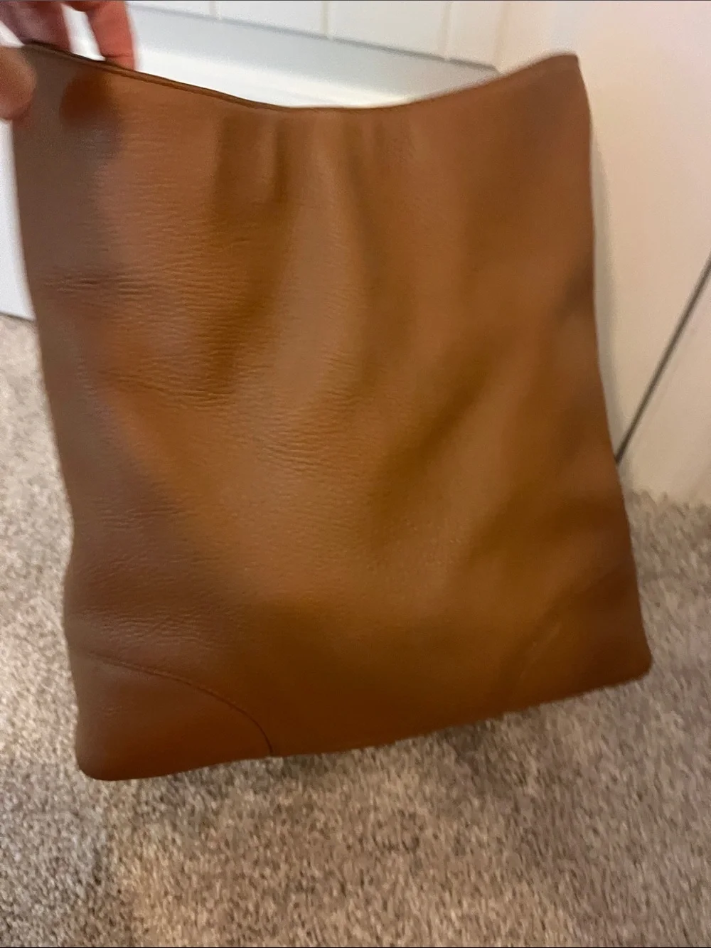 Tory Burch Cognac Pebbled Leather Hobo